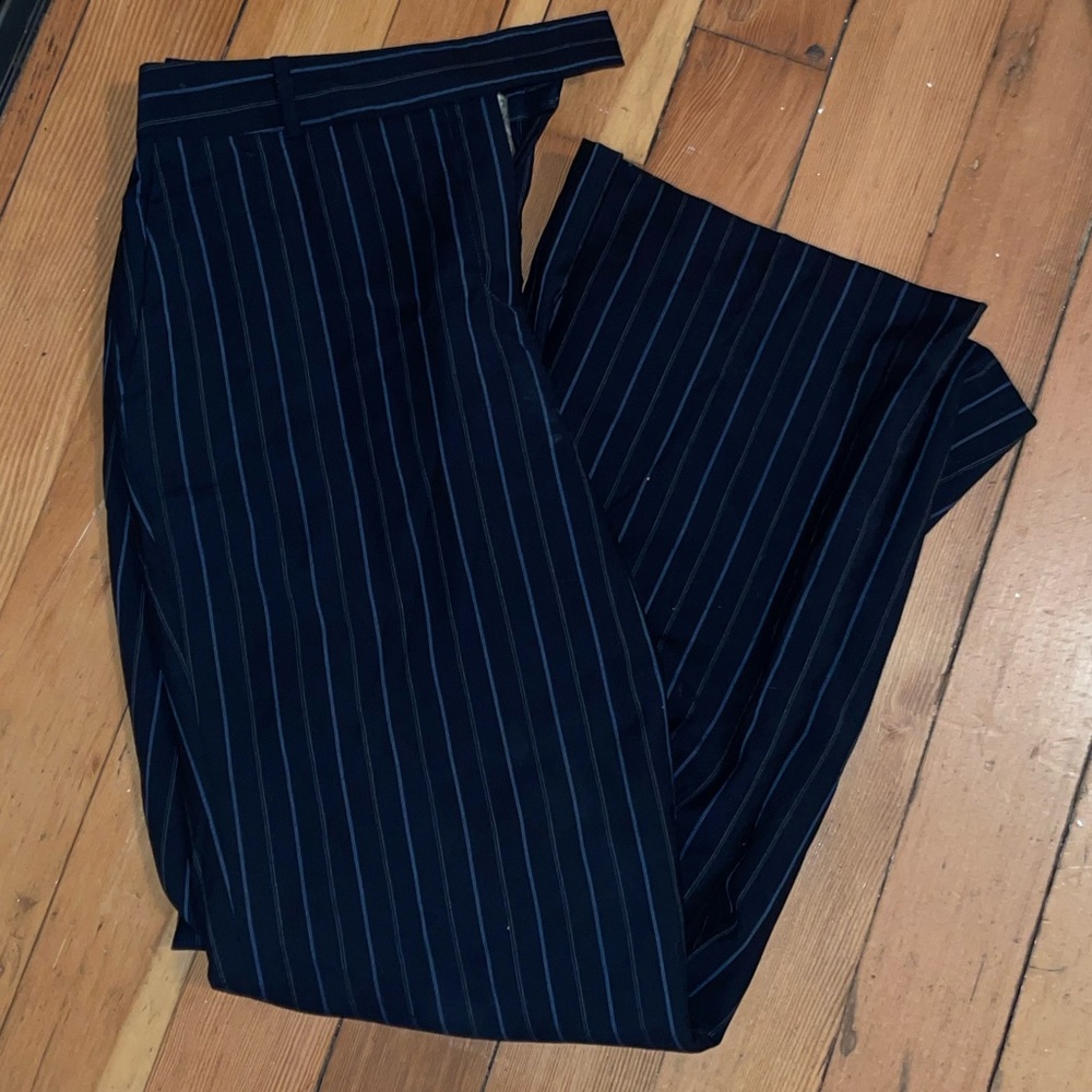 Navy Blue Striped Loft Pants